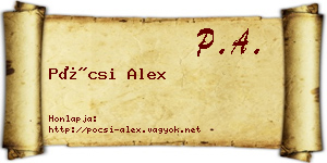 Pócsi Alex névjegykártya